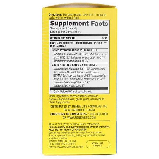 Ultimate Flora Probiotic 50 Billion Extra Care Formula, RNL